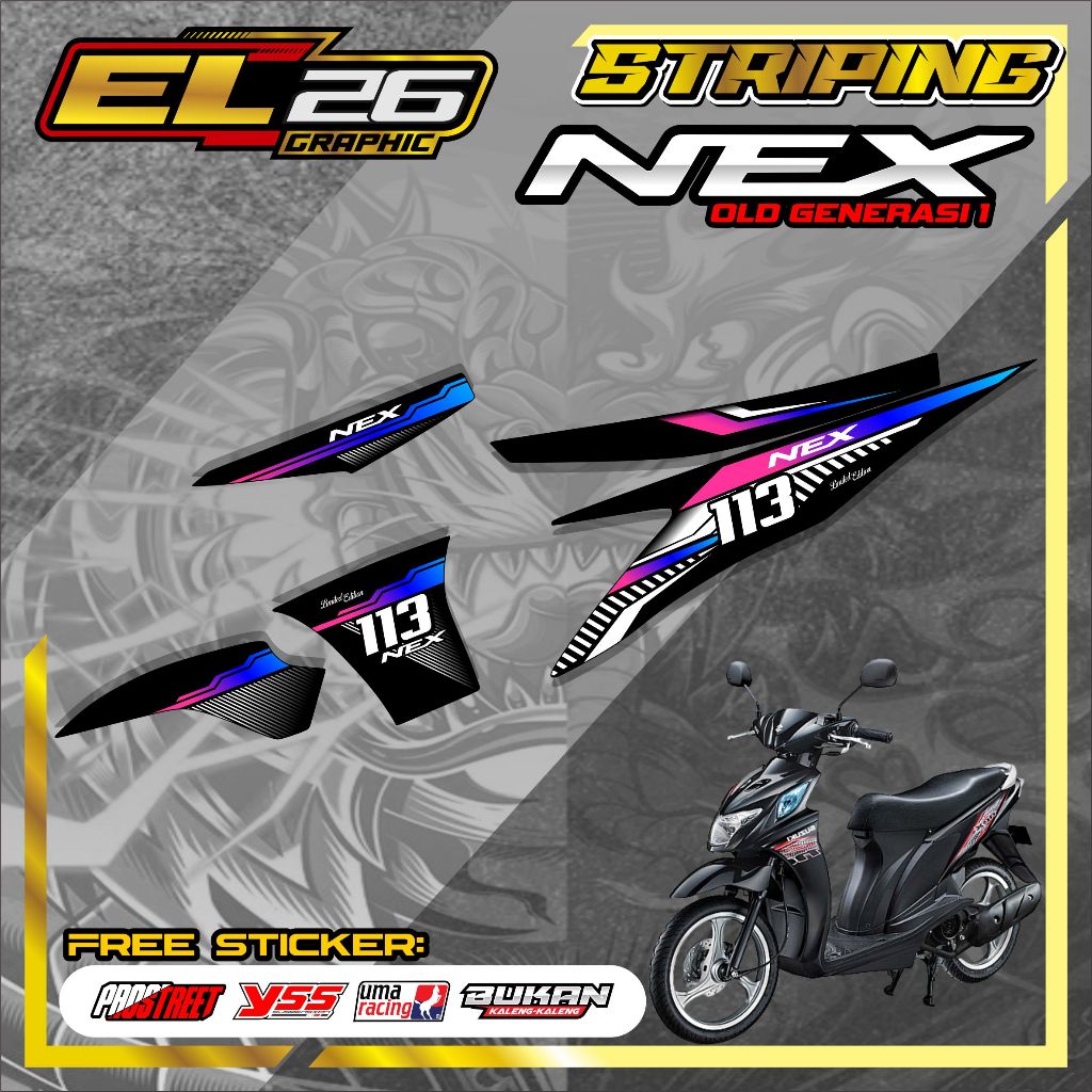สติ๊กเกอร์ 519 STRIPING SUZUKI NEX OLD - สติ๊กเกอร์ SUZUKI NEX OLD RACING MOTIF