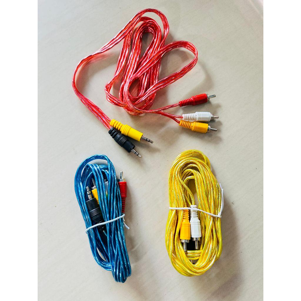 TRANSPARENT สายสัญญาณเสียงวิดีโอ RCA ชาย 2-3 1-1 1-2/AV TO RCA/สาย 2-3 2 ถึง 3 1TO2 1TO1 RCA 1 เมตร