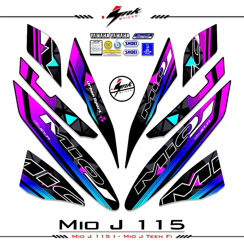 Striping Mio J Teen Fi สติ๊กเกอร์ฐานสีดํา Yamaha Mio J Teen Fi 2012 2013 2014 สติ๊กเกอร์ Mio J Motif