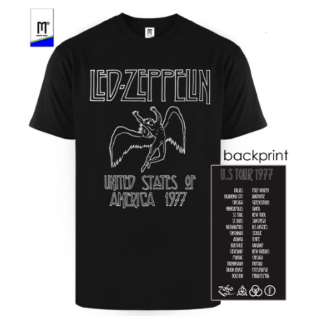 เสื้อยืดวงผู้ใหญ่ Zeppelin Us Tour 77 Led