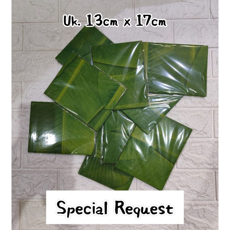 กระดาษลามิเนตลายใบไม้ ขนาด 13 ซม. x 17 ซม. (50 ชิ้น)