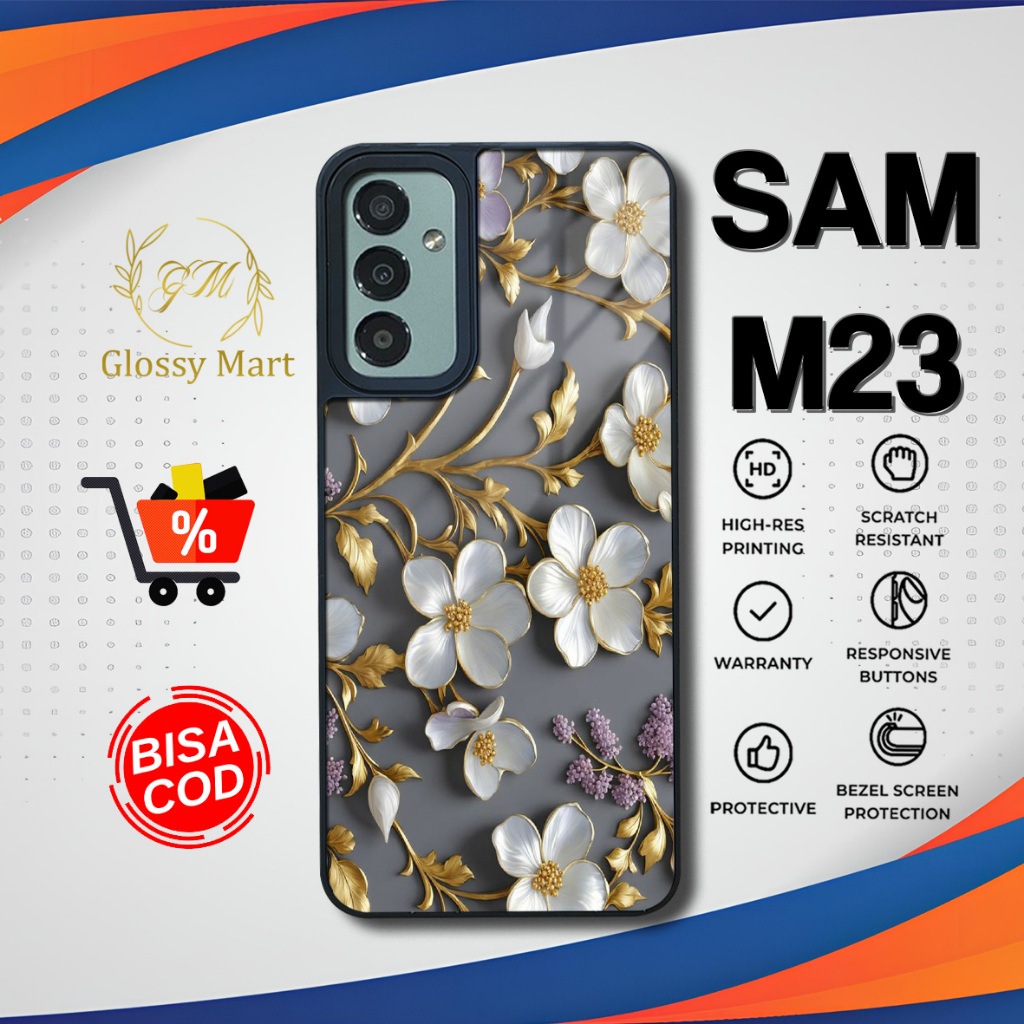 เคส Samsung M23 รุ่นใหม่ล่าสุด - เคส Samsung M23 - ดอกไม้น่ารัก - Glossy Hardcase Softcase - เคส Sam
