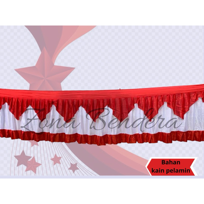 MERAH RED AND WHITE FLAG BACKGROUND REMPEL CURTAIN
