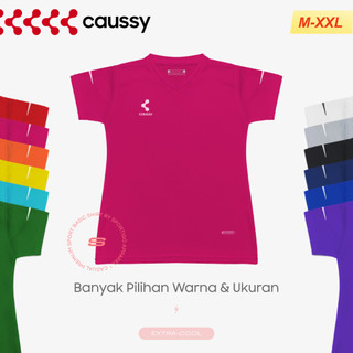 CAUSSY - Baju Olahraga Wanita Lengan Pendek Kaos Running Senam Aerobic Cewek