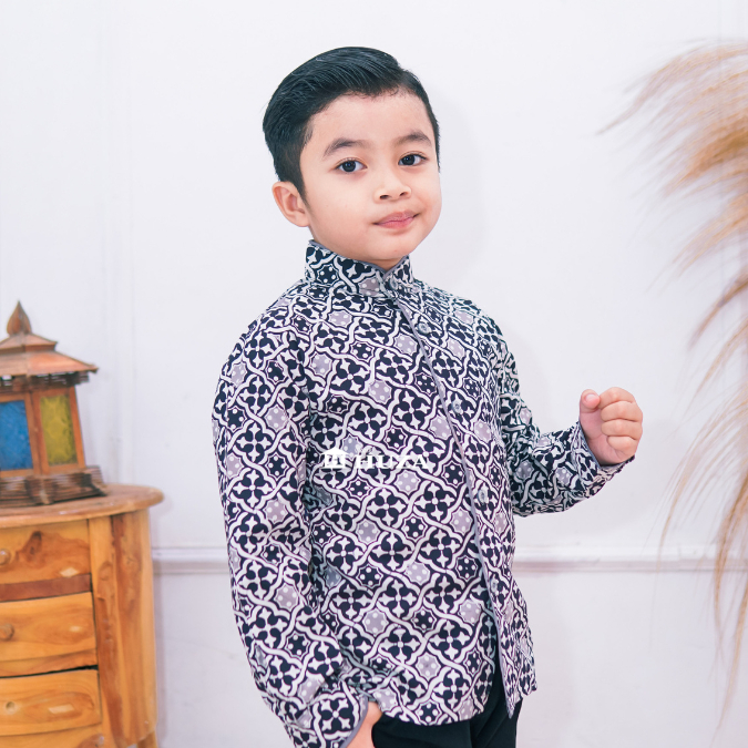 KAMEJA BATIK HUZA - เสื้อบาติกยาว CHILDRENS, เสื้อ AXCEL ของ CHILDREN, SK LIS
