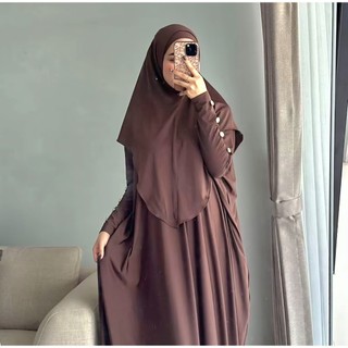 EKSKLUSIF AYUUSET Setelan Abaya Batwing abaya set Wanita + Jilbab, Model One Set, Ukuran Jumbo Besar, Bahan Jersey Premium, Panjang Gamis 135 cm LD 150-190 cm, Harga PROMOSI WANITA MUSLIMAH TERMURAH BTCSOLO PANJANG