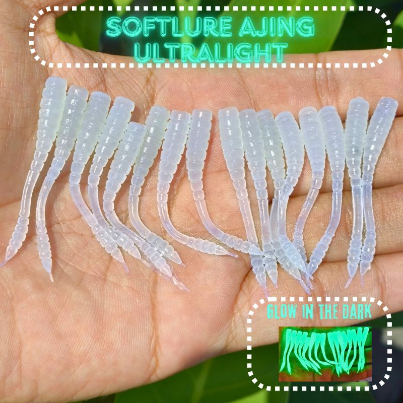 SOFTLURE KILLER AJING GAMING GLOW IN THE DARK WORM TAPER TAIL 4,5 CM