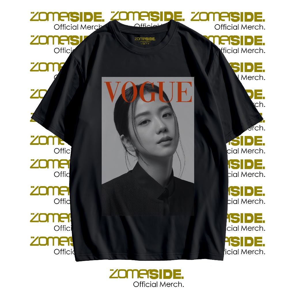 Jisoo VOGUE MAGAZINE เสื้อยืดสีดํา Zomerside เสื้อยืดอย่างเป็นทางการ