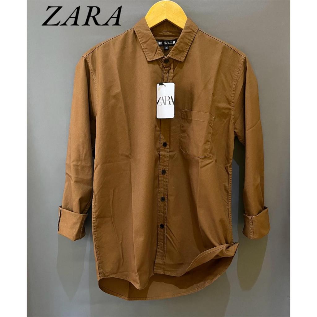 KATUN KEMEJA Zara เสื้อเชิ้ตตัวยาวเสื้อเชิ้ตธรรมดาเสื้อเชิ้ตเข้ารูปเสื้อเชิ้ตพื้นฐานเสื้อเชิ้ตแขนยาวเสื้อเชิ้ตลําลองเสื้อเชิ้ตผู้ชาย Zera Cotton Twall Shirt
