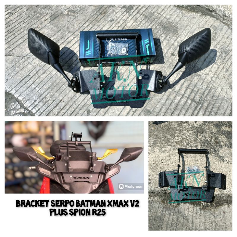 Xmax ใหม่ V2 กระจกมองหลัง serpo วงเล็บ plus กระจกมองหลัง R25 xmax 300 v2 ใหม่ xmax