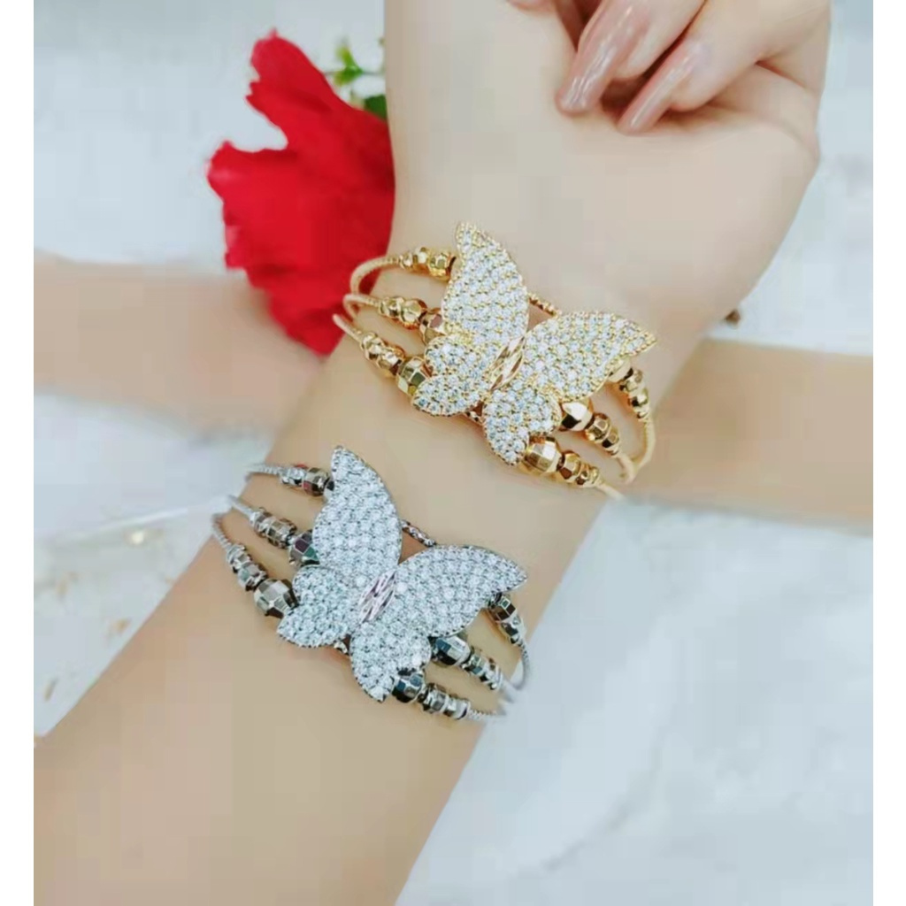 MATA Xuping Jewelry สร้อยข้อมือผีเสื้อแบบเต็มตาชุบทอง