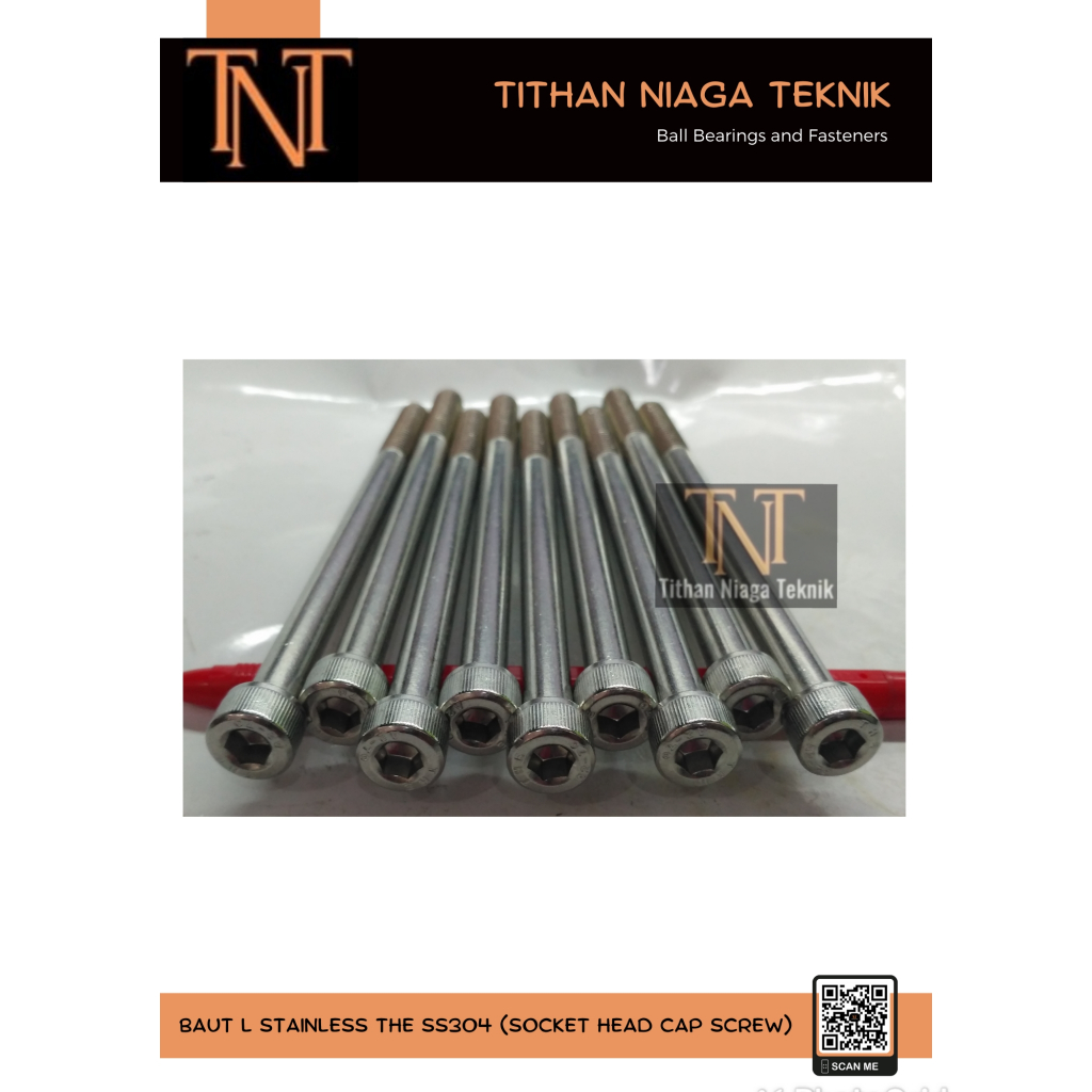 M8X130 PITCH 1.25 ; BOLT L สแตนเลส SUS304 SS304 ANTI-RUST / BLACK STEEL BLACK 12.9 ; ซ็อกเก็ตหัวสกรู