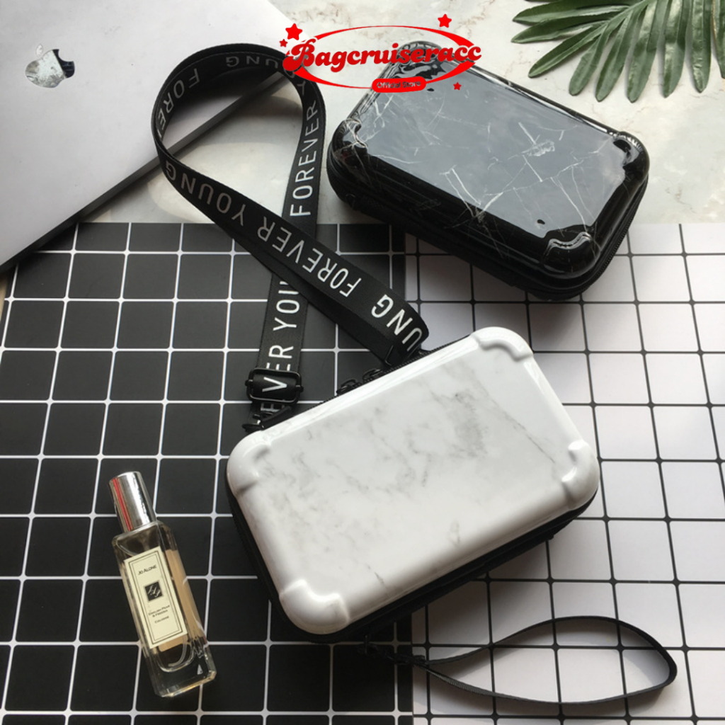 Marble Mini Suitcase Sling Bag – Elegant Motif – รหัส 50101/9130/5006A/5006-1