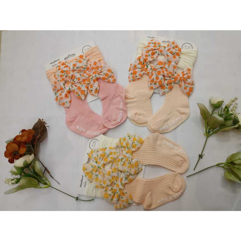 GIRLS HEAD BAND (SOCKS + ผ้าพันคอ) BABY KIDS CUTE GIRLS SOCKS
