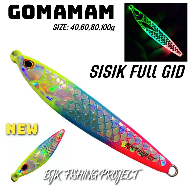 METAL JIG GOMAMAM 40g ถึง 100g RAINBOW BLUE SCALES FISHING BAIT BJK