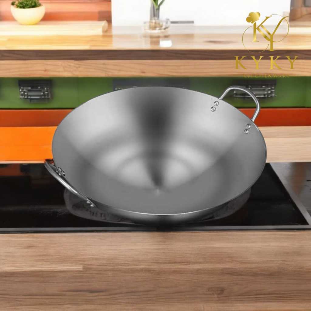 กระทะสแตนเลส กระทะทอด 2 หู 19 นิ้ว 47 ซม. HORECA Stainless steel