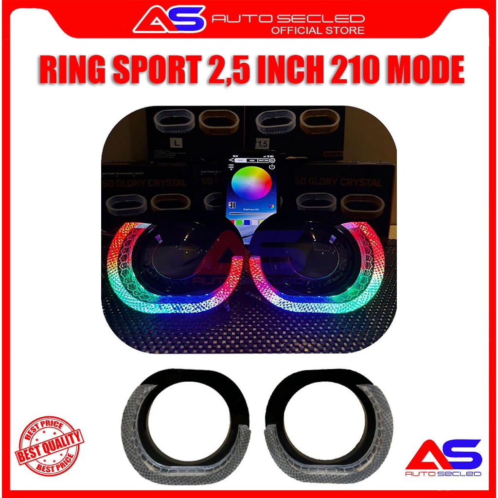 ￼ACRYLIC SHROUD RING BMW SPORT รุ่น 2.5 INCH 210+ RGB DIAMOND ACRYLIC CRYSTAL RING โหมดโดย APPS PREM