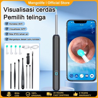 Kamera Pembersih Telinga HD 1080P + IP67 untuk Bayi/Anak - Gyroscope 3-Axis, WiFi Monitoring, Tahan Air, LED Light, 2 Warna Hitam/Putih Garansi 1 Tahun