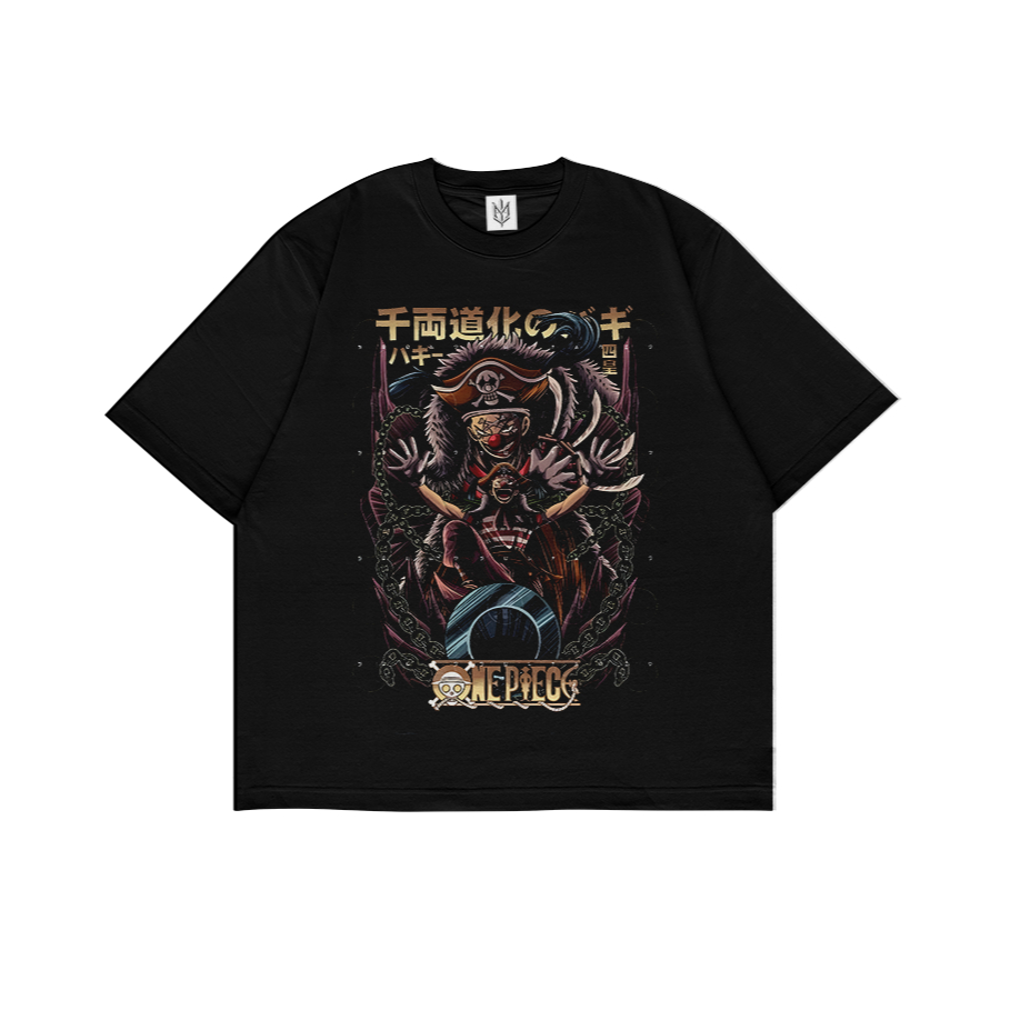 เสื้อยืด ONE PIECE BUGGY | เสื้อยืด OVERSIZE สีดําสไตล์ Y2K VINTAGE BOOTLEG GRUNGE | ผู้ชาย ผู้หญิง 