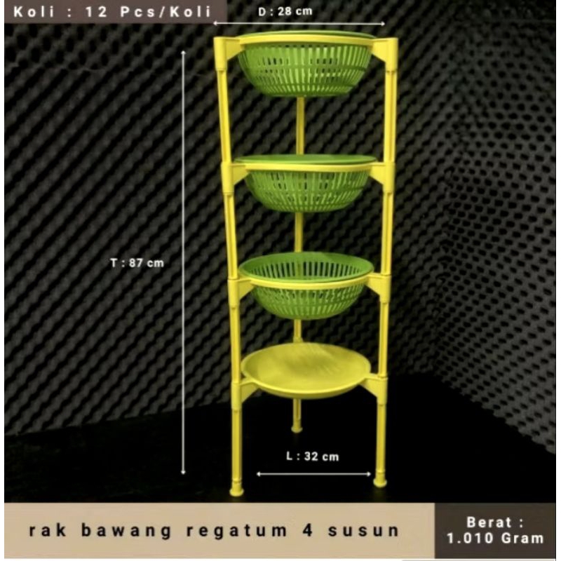 REGATUM ONION RACK 3 TIER MULTIPURPOSE RACK 3 และ 4 TIER KITCHEN BASKET RACK
