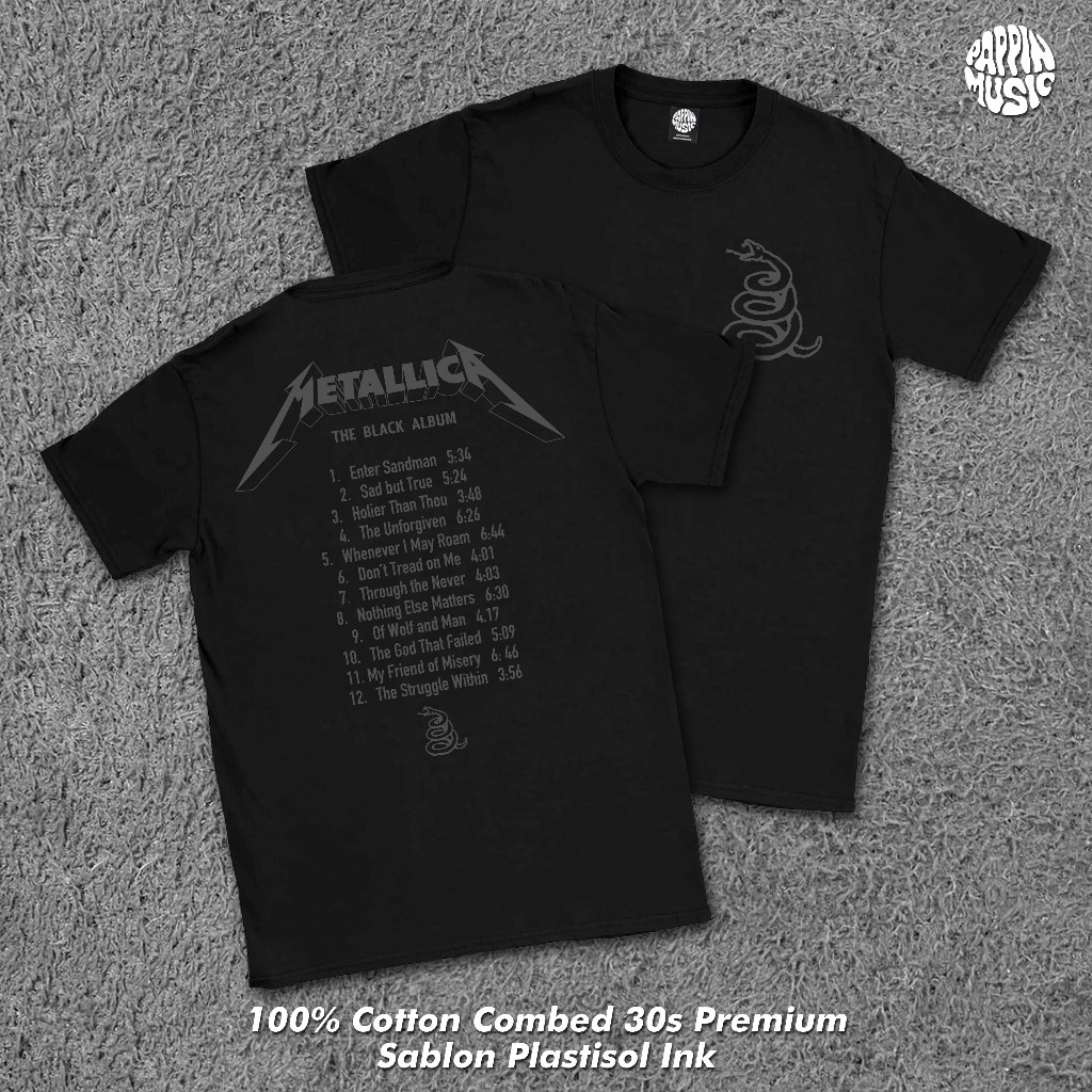 Kaos Metallica Black Album, เสื้อ Metallica, Music BAND, Baju Metallica Black Album/PLASOL SABLON, ส