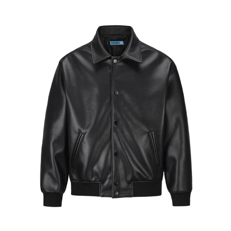ล่าสุด Casual Varsity Leather Jacket Cool Coach Leather Jacket Mens and Womens Semi-Leather Jacket C
