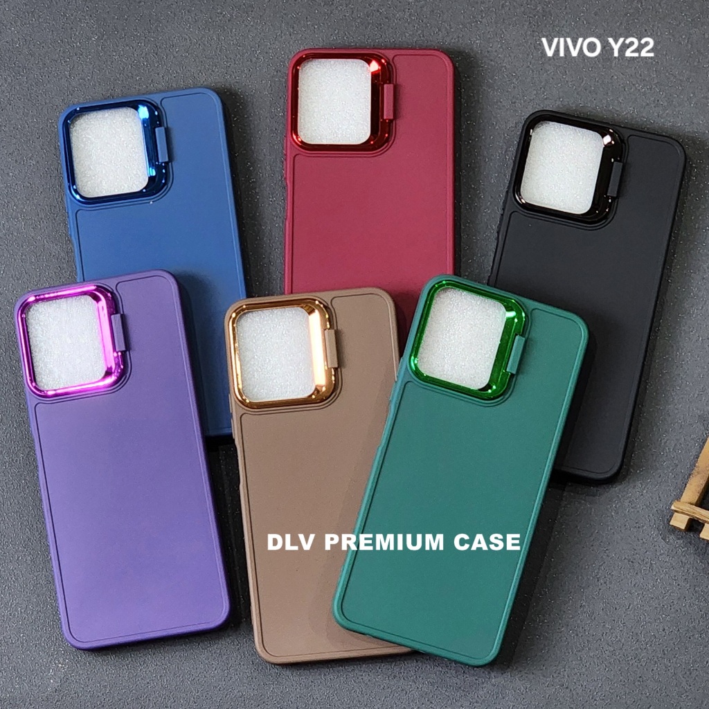 VIVO Y22 CASE LUXURY LENS HOLDER STAND เคสกล้อง MACAROON VIVO Y22
