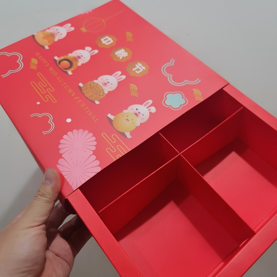 (5 ชิ้น) กล่องขนมไหว้พระจันทร์ 125gr 150gr บรรจุ 4 กล่อง กล่องเค้กพระจันทร์ ขนมไหว้พระจันทร์ เทศกาลไ