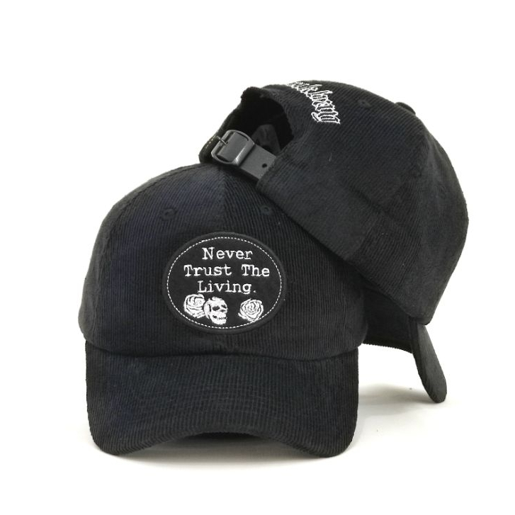 Wankbay Corduroy Hat เย็บปักถักร้อยหนังสังเคราะห์ผสม