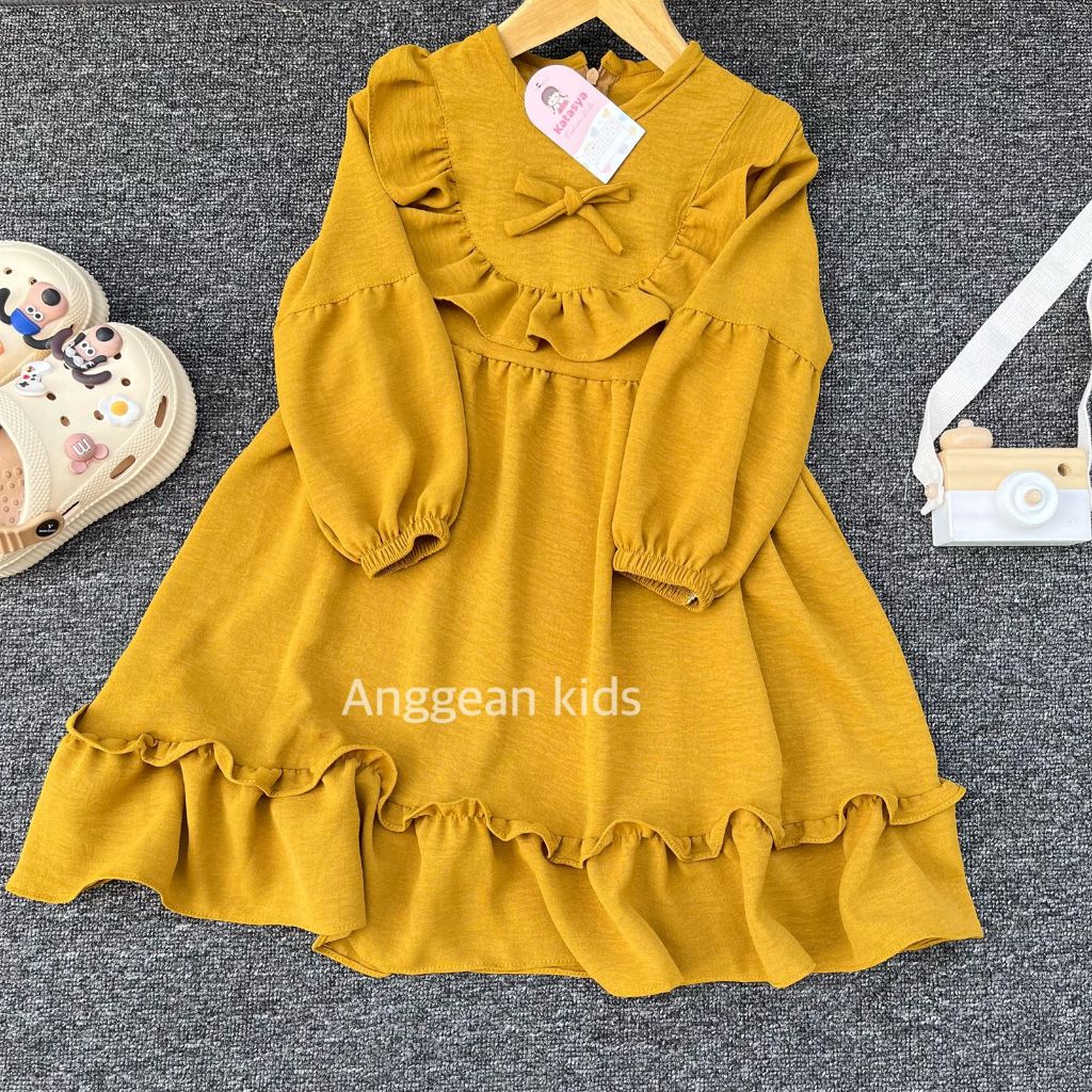 Gamis สําหรับเด็กผู้หญิง 2-12 ปี - ชุดไหลอากาศสําหรับเด็ก - เสื้อผ้ามุสลิมสําหรับเด็กที่เรียบง่าย