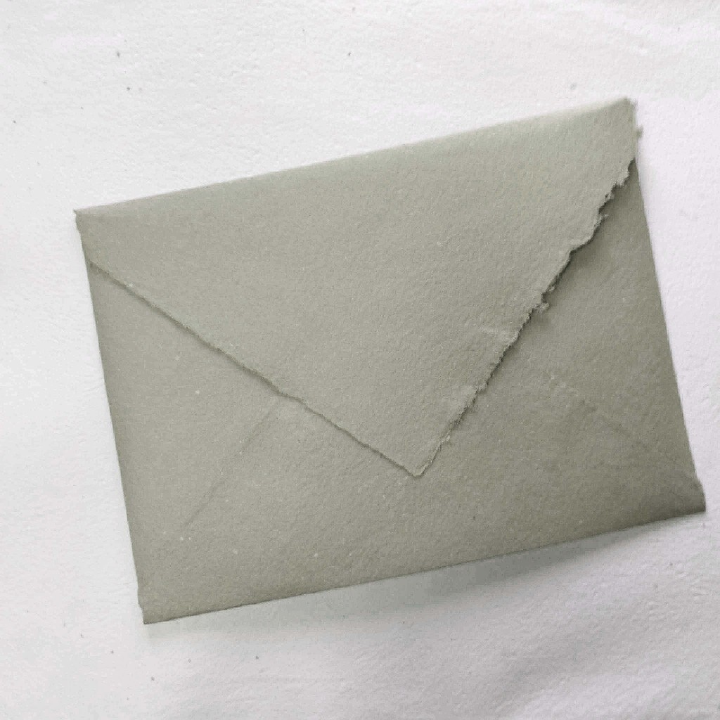 Handmade Envelope C5 Bluish Grey – Vintage & Unique, Recycled Paper