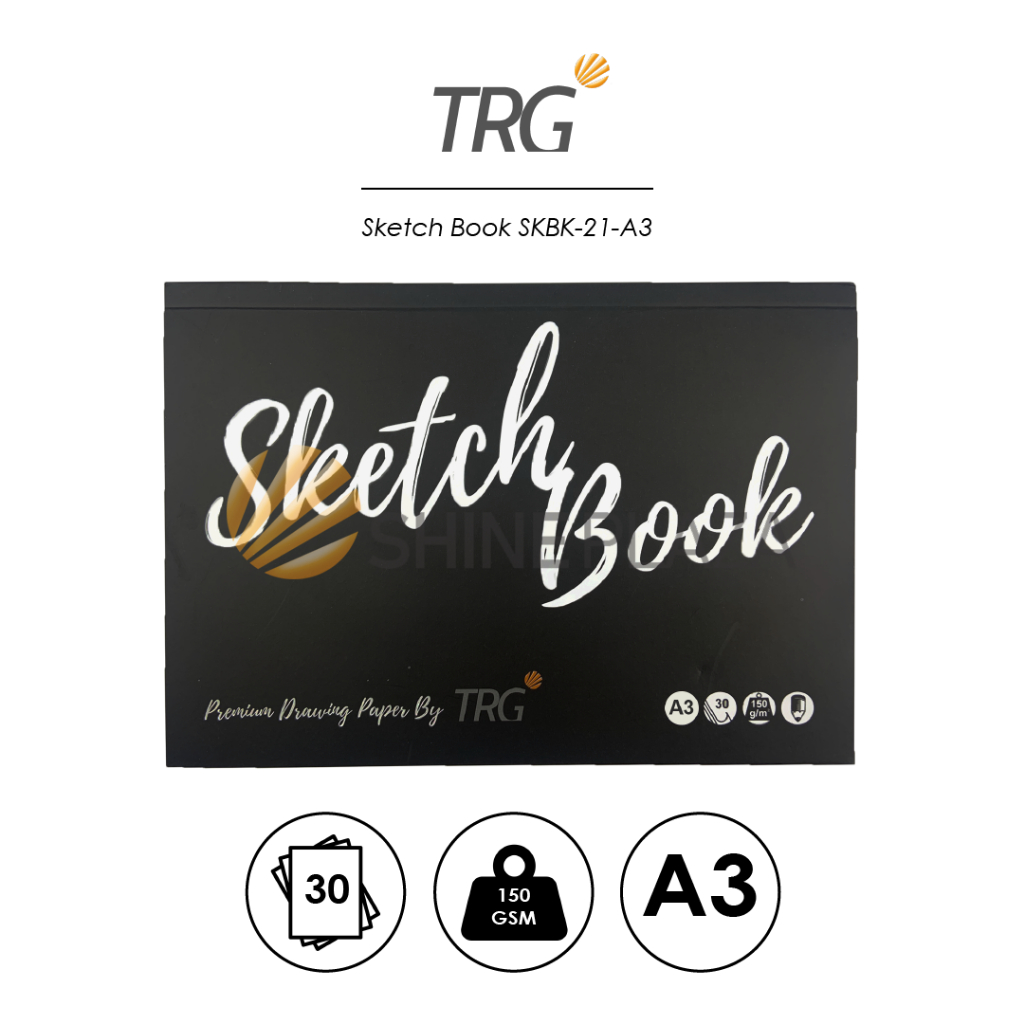 TRG Sketchbook Sketchbook A3 150gsm SKBK-21-A3 - กระดาษสมุดวาดภาพและร่าง 150 แกรม TRG
