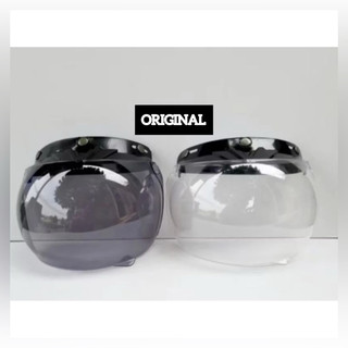 ( TEBAL) KACA HELM BOGO DEWASA CEMBUNG DAN DATAR WARNA BENING DAN HITAM
