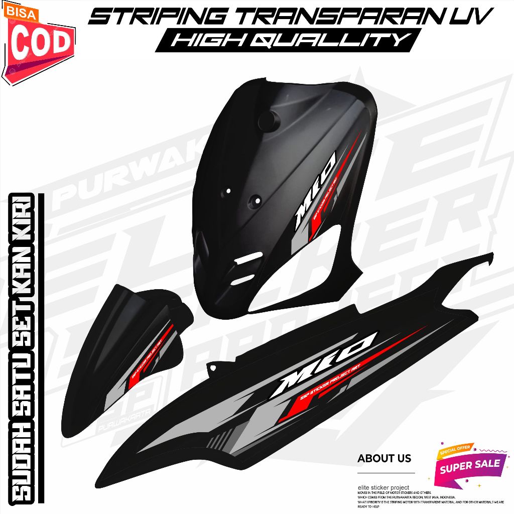 STRIPING VARIATION A 15 TRANSPARENT YAMAHA MIO SPORTY / MIO SMILLE STICKER ใหม่ล่าสุด COOL MOTIF
