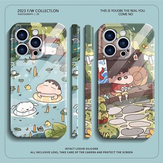 krayon shin-chan Tom and Jerry Cute Lucu Phone Hardcase For IPhone 7 8 SE 2020 Xr Xs Max 11 12 13 Mini 14 Plus 15 Pro Max HP Casing Forever crush Aesthetic Couple
