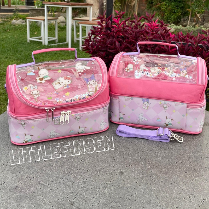 SANRIO กระเป๋าใส่ข้าวกลางวันเด็กสองชั้นมีสายยาว/กระเป๋าใส่ข้าวกลางวันเด็ก ไดโน อุ้งเท้า ลาดตระเวน โปเกมอน ซานริโอ ยูนิคอร์น มายคราฟ สปรันกิ - รูปที่ 5