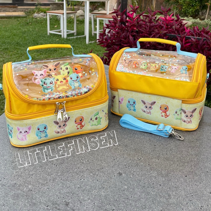 SANRIO กระเป๋าใส่ข้าวกลางวันเด็กสองชั้นมีสายยาว/กระเป๋าใส่ข้าวกลางวันเด็ก ไดโน อุ้งเท้า ลาดตระเวน โปเกมอน ซานริโอ ยูนิคอร์น มายคราฟ สปรันกิ - รูปที่ 7