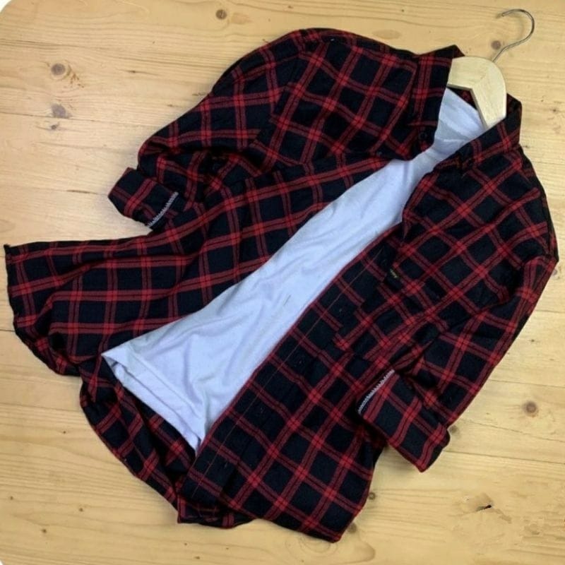 Kemeja ผู้ชายผู้หญิง FLANNEL SHIRT เสื้อแขนยาว PLAID MOTIF