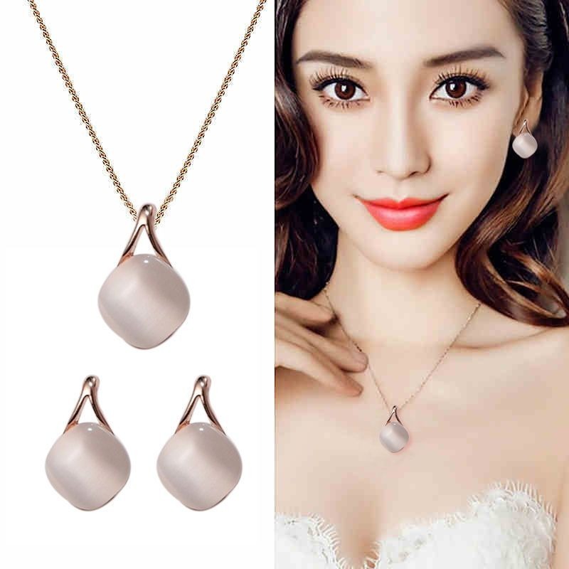 TSA88 - ชุดเครื่องประดับต่างหูสร้อยคอผู้หญิงนําเข้าเกาหลีสวยๆ