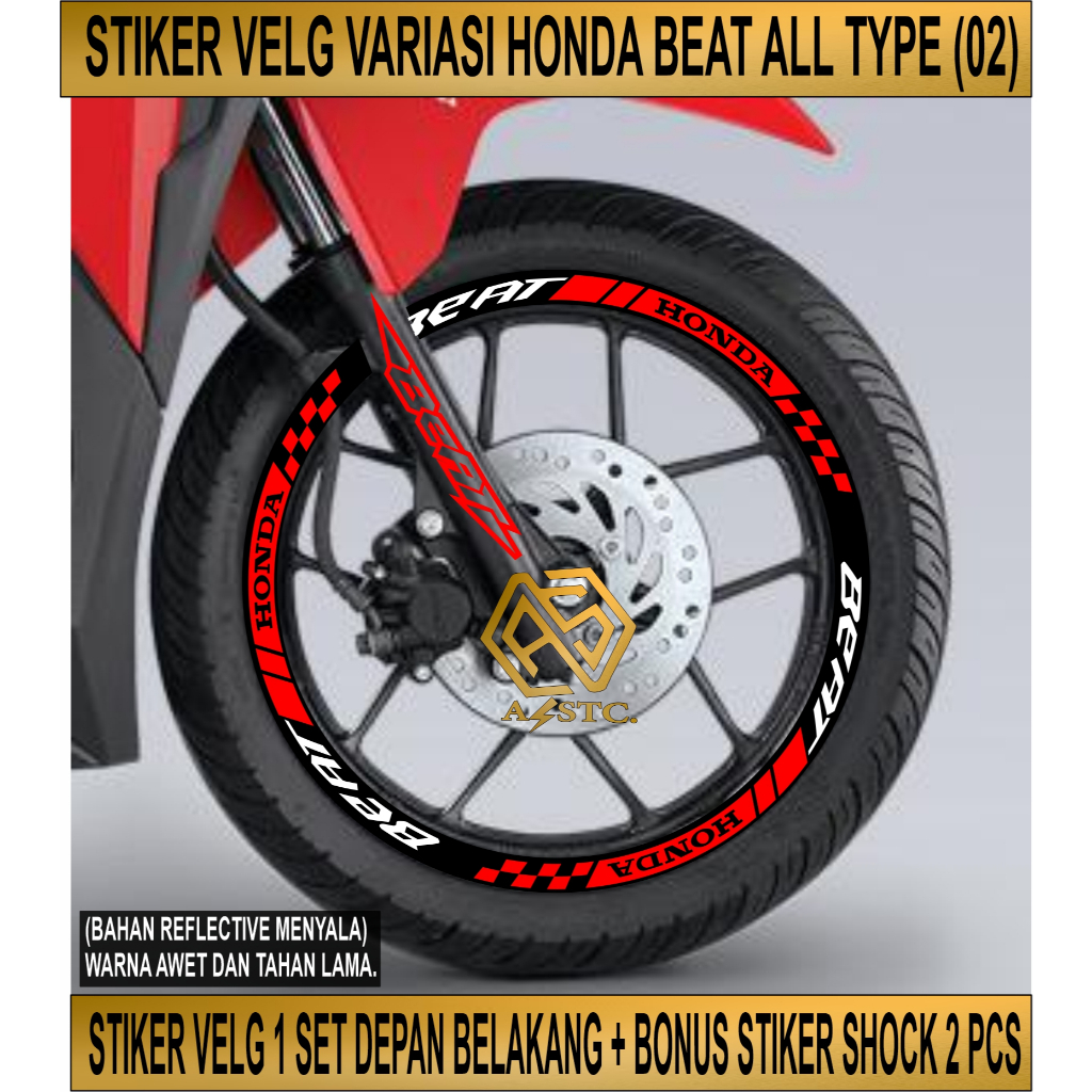 HONDA BEAT VARIATION RIM STICKER / HONDA BEAT ALL TYPE RIM CUTTING STICKER (02)