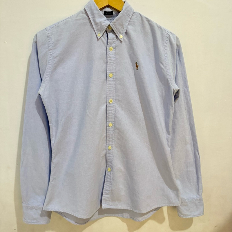 Kemeja Polo Ralph Lauren Shirt Slim Fit Blue Denim Oxford Preloved