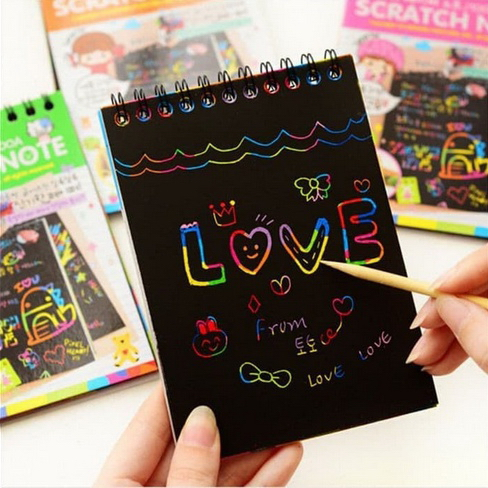 Mini Rainbow Scratch Rainbow Note Mini Magic Scratch Book YB-0755