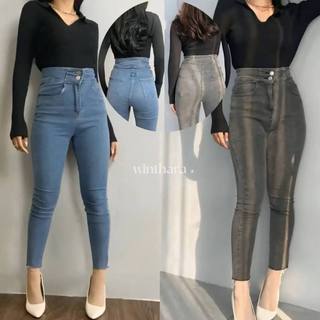 Winthara - Celana Jeans Skinny J32 Highwaist Strech Celana Pensil Belakang Silang Wanita Street Terbaru