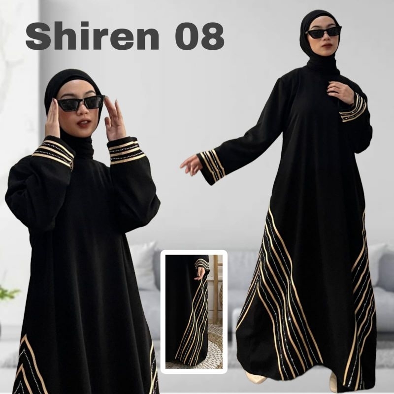 Abaya Turkey shiren สีดํา 08