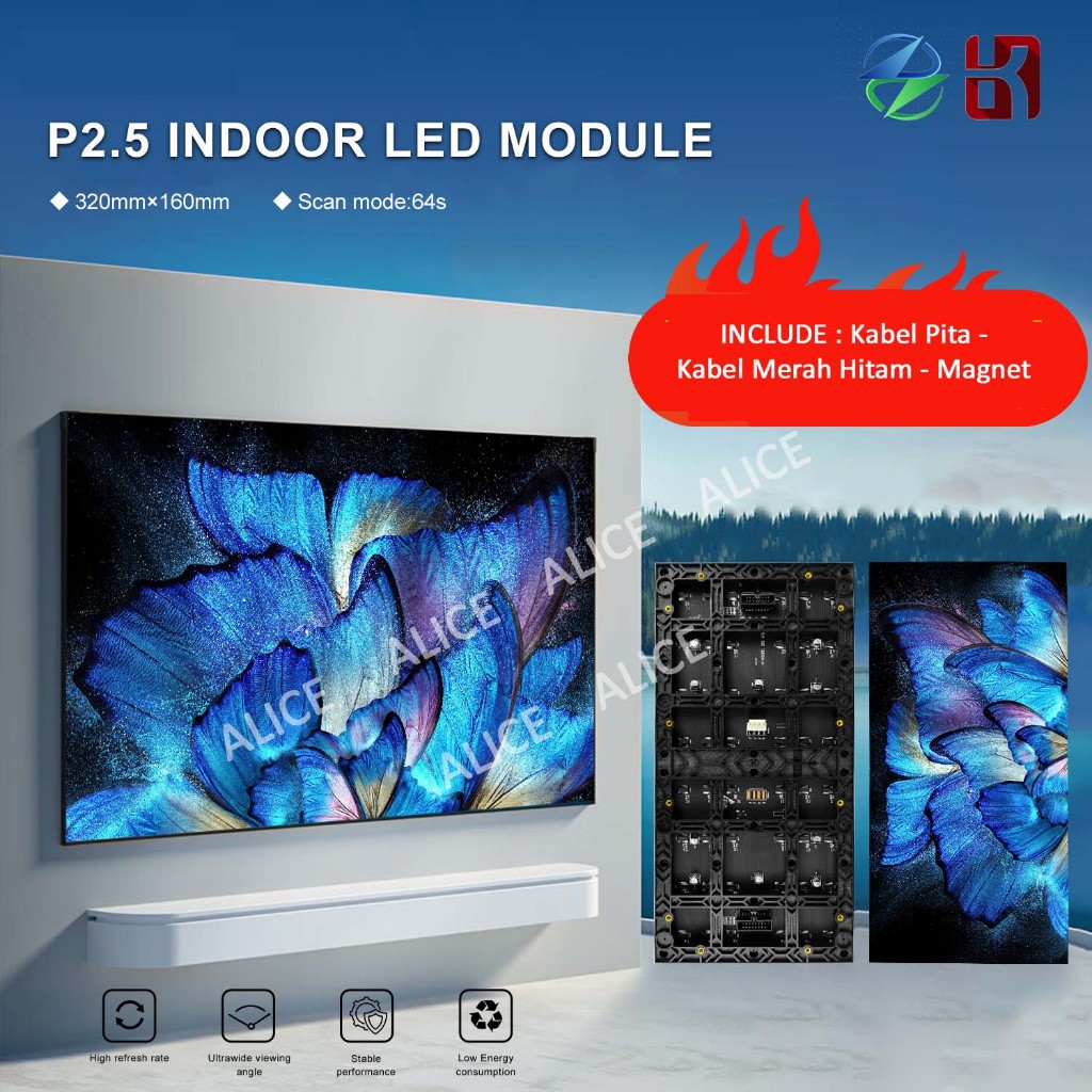 โมดูล P2.5 ในร่ม สี 320x160 มม./3840 HZ