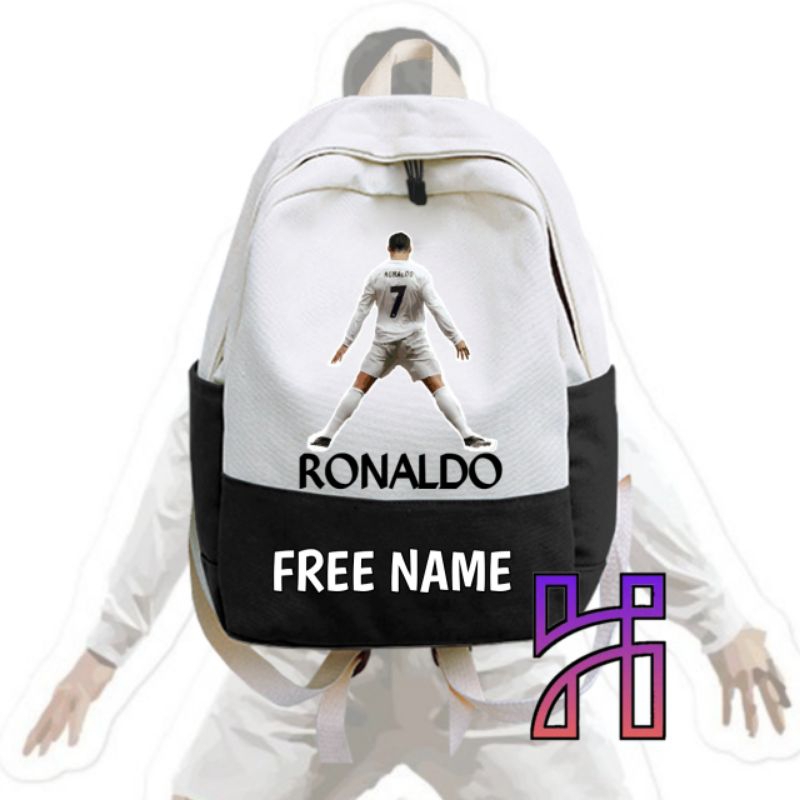 กระเป๋าเป้สะพายหลังเด็ก Ronaldo Koran Bag Cr7 Cristiano Ronaldo Picture ฟรีเพิ่มชื่อ