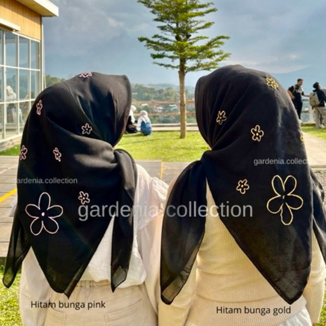 Gardenia COLLECTION - ฮิญาบปักดอกไม้สวยงาม - ฮิญาบเย็บปักถักร้อยระดับพรีเมียม - ฮิญาบปารีสเบสิค