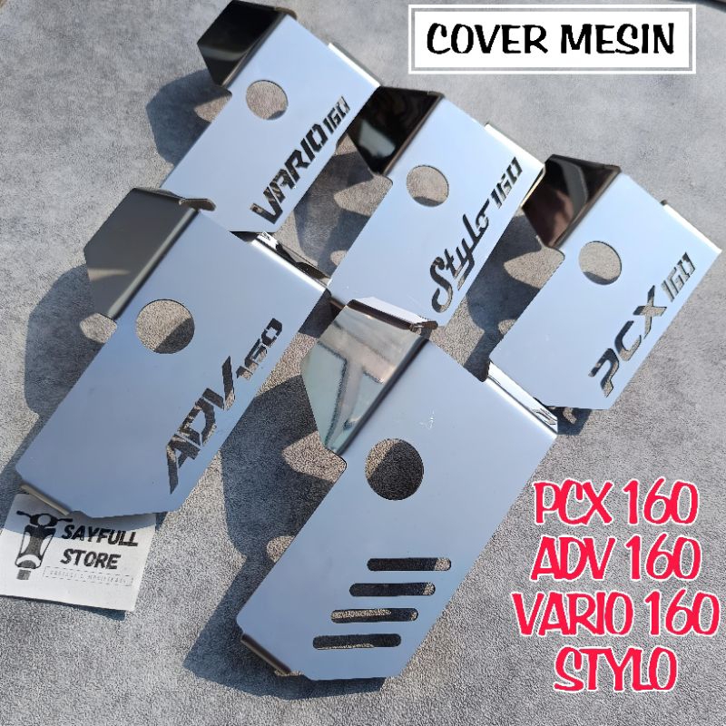 Mesin Pcx 160 Vario 160 Adv 160 ฝาครอบเครื่องยนต์ป้องกันเครื่องยนต์, วัสดุสแตนเลสหนา, ป้องกันสนิม