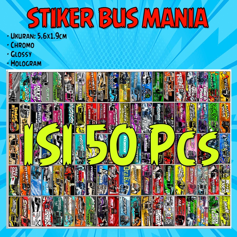 สติ๊กเกอร์ Bus Mania สติ๊กเกอร์ Viral Tellet Bus ใหม่ล่าสุด 50 ชิ้น