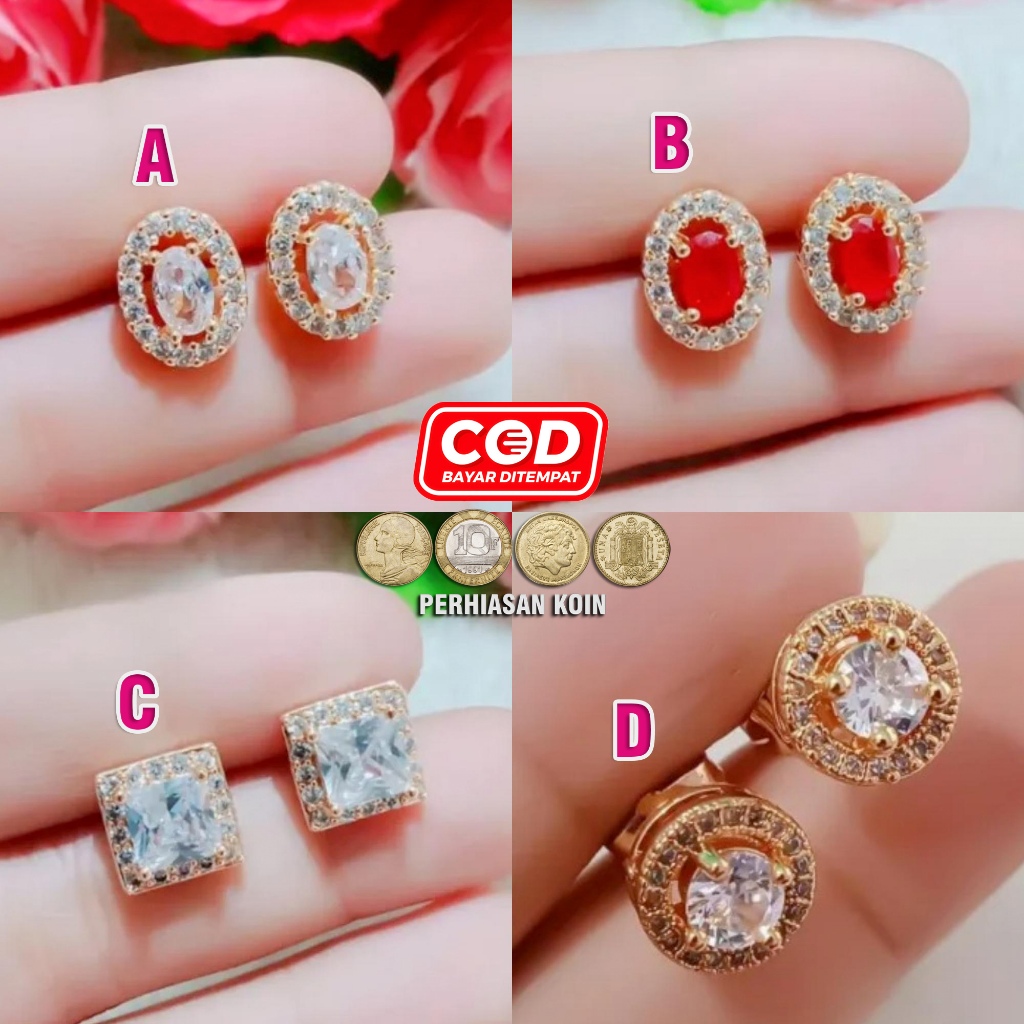 XUPING GOLD EARRINGS 18k GOLD STITCH